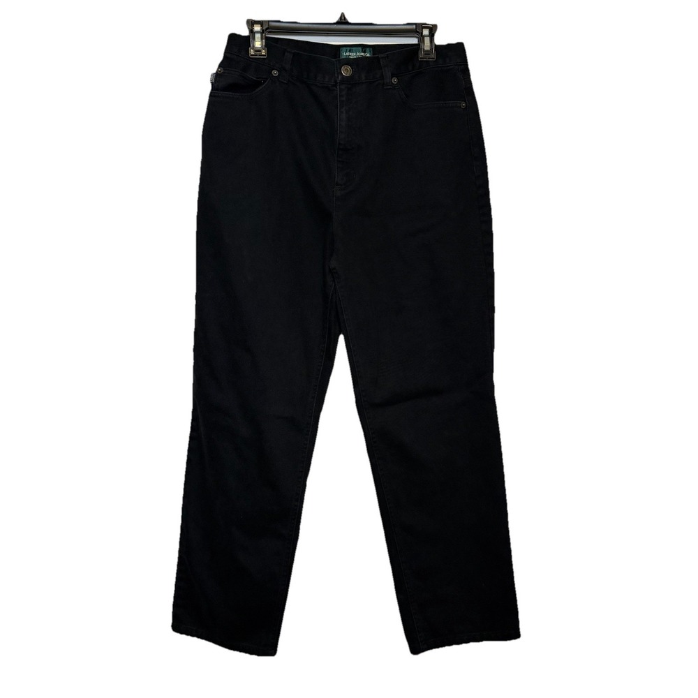 Ralph Lauren Jeans Co. Womens Jeans 14P Petite 27" Inseam Straight Leg Black